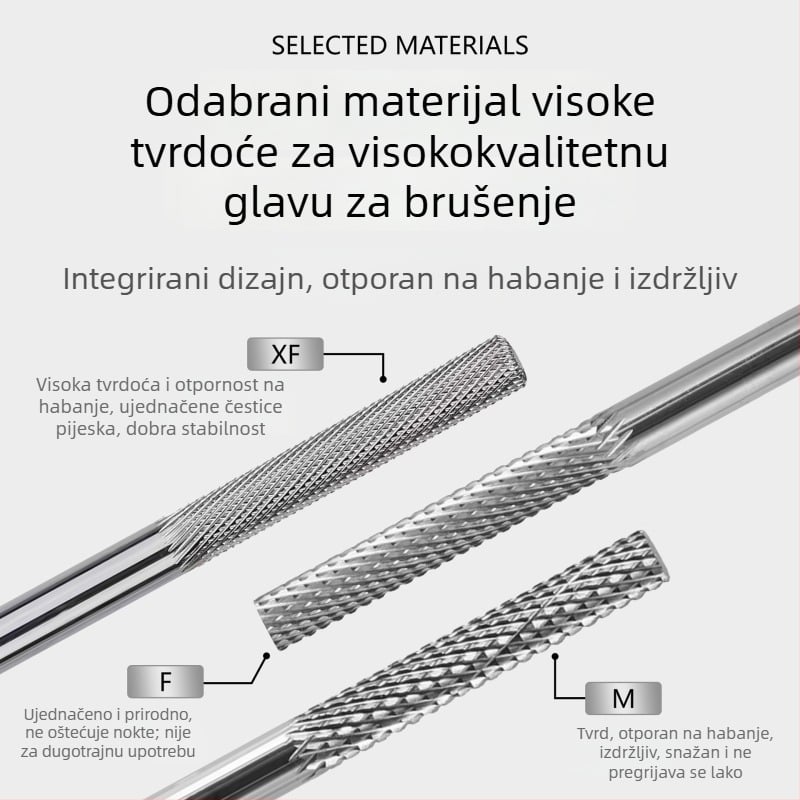 Glava za brušenje od volframskog čelika za manikuru, korak brusni nastavak za pripremu i uklanjanje noktiju, poliranje i alat za manikuru
