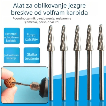 Zubarska mašina za graviranje – bur s osovinom 2,35 mm, Peach Core Carving, pravokutni rotacijski fajl, glava za brušenje od volfram čelika