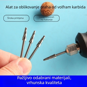 Zubarska mašina za graviranje – bur s osovinom 2,35 mm, Peach Core Carving, pravokutni rotacijski fajl, glava za brušenje od volfram čelika