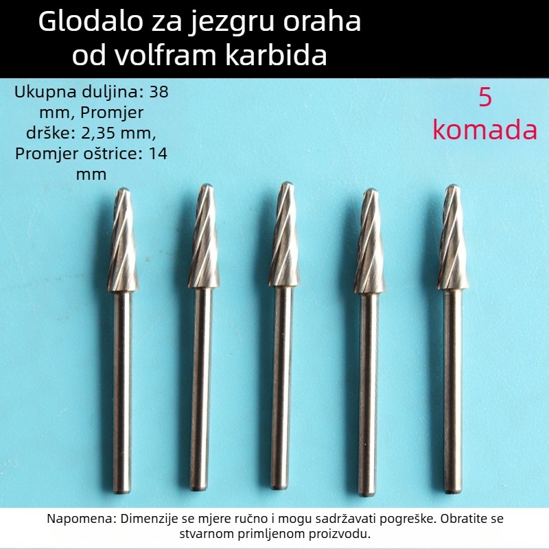 Zubarska mašina za graviranje – bur s osovinom 2,35 mm, Peach Core Carving, pravokutni rotacijski fajl, glava za brušenje od volfram čelika