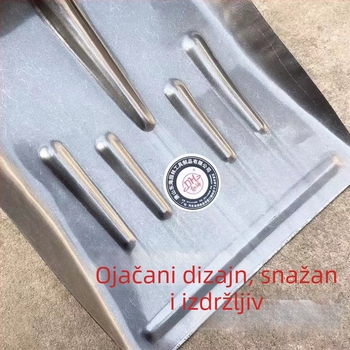 Lopatica za gnoj od mangan čelika, ekstra velika, široka i čvrsta s ravnom plosnatog vrha za čišćenje štale