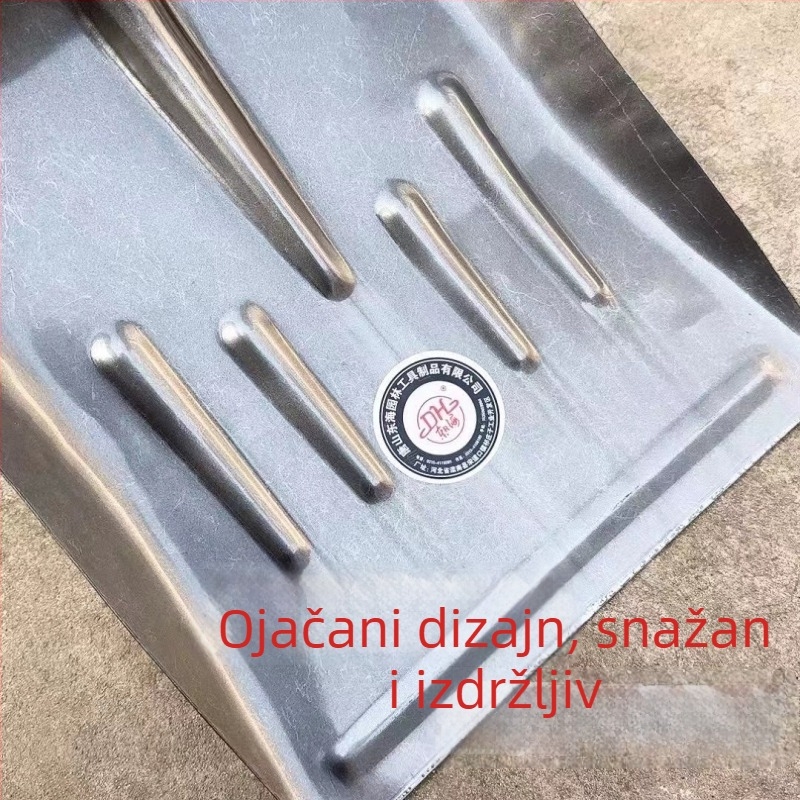 Lopatica za gnoj od mangan čelika, ekstra velika, široka i čvrsta s ravnom plosnatog vrha za čišćenje štale
