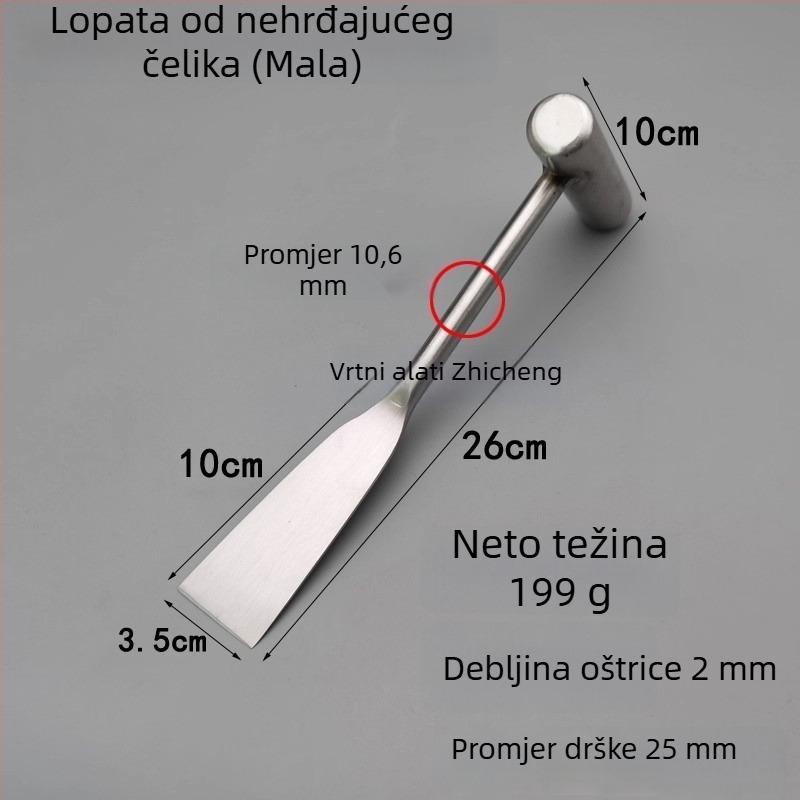 Nehrđajući čelični vrtni lopata za sadnju cvijeća i povrća, uklanjanje korova i kopanje tla