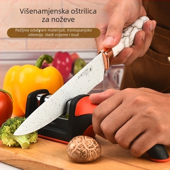 Višenamjenski oštrač noževa 3-u-1 - ručni, za kuhinjske nože