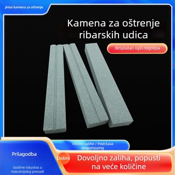 Kamen za oštrenje ribolovnih kuka, dvostrani uljni kamen za kukice, posebno oblikovan kamen za kukice različitih veličina