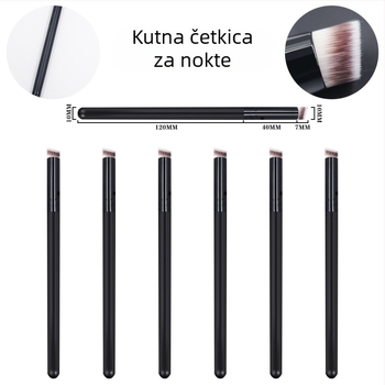 Jednostruka četkica za nokte s mekanim dlačicama, višenamjenska četkica za nokte i šminku, drvena drška