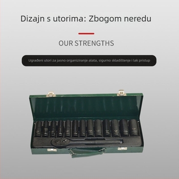 14-dijelni pneumatski set s 1/2 inčnim pogonom i glavama za utičnice za popravak auta