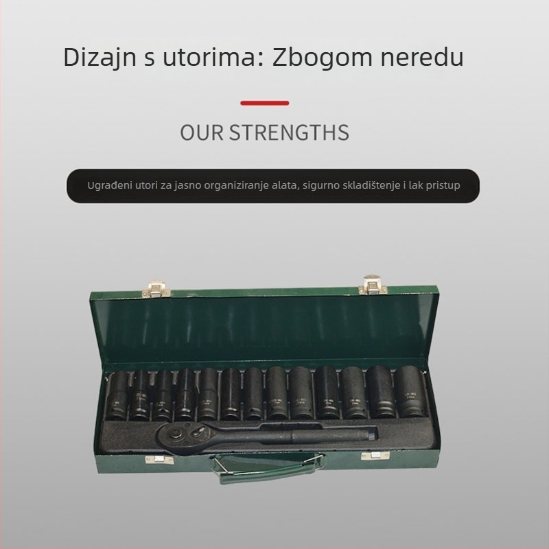 14-dijelni pneumatski set s 1/2 inčnim pogonom i glavama za utičnice za popravak auta