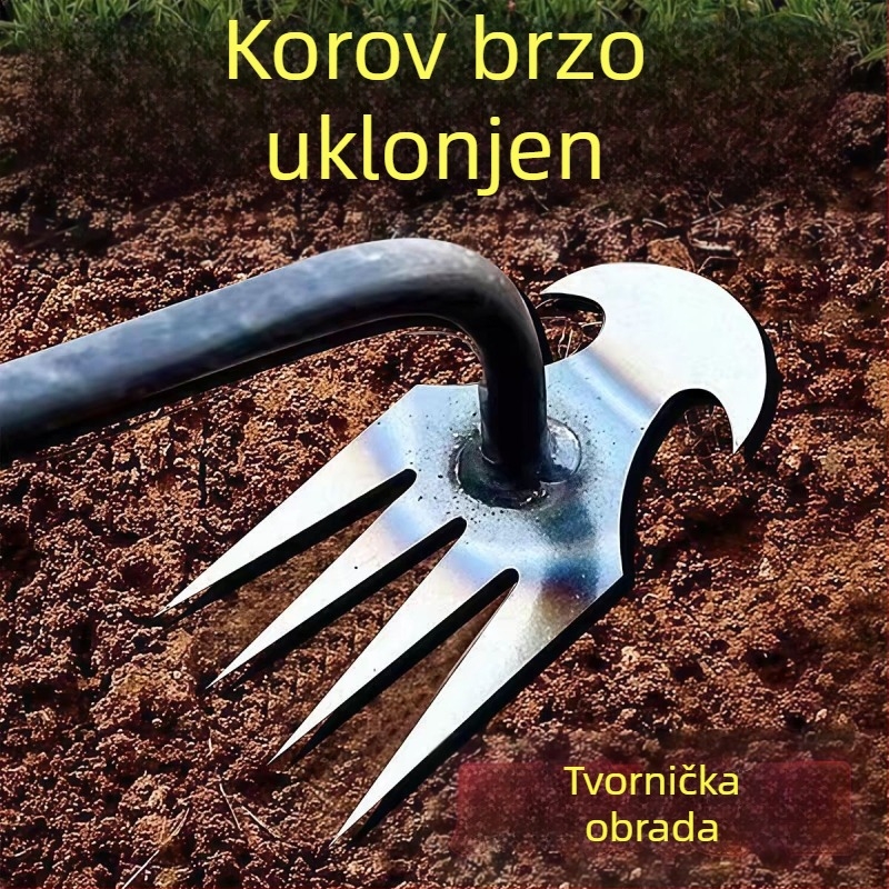 Specijalizirani alati za uklanjanje korova: motika, grablje, alat za popuštanje tla, alat za uklanjanje korijenja korova, lopata, višenamjenski alat za kopanje korijena divljeg povrća