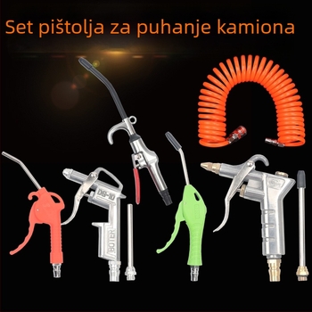 Potter visokotlačni pneumatski pištolj za puhanje prašine s bakrenom glavom, dugim i kratkim plastičnim nastavkom