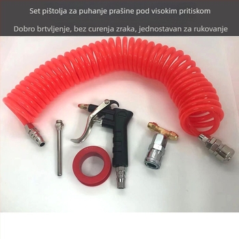 Pneumatski set za puhanje prašine s priključcima i 9 m EVA/PE cijevi