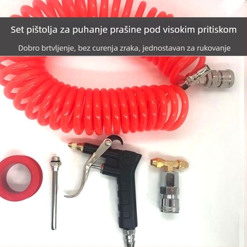 Pneumatski set za puhanje prašine s priključcima i 9 m EVA/PE cijevi