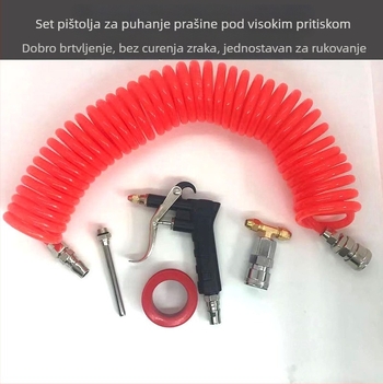 Pneumatski set za puhanje prašine s priključcima i 9 m EVA/PE cijevi