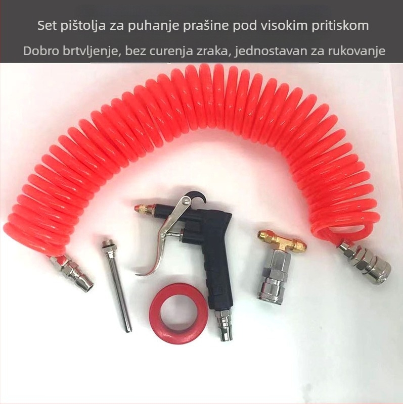 Pneumatski set za puhanje prašine s priključcima i 9 m EVA/PE cijevi