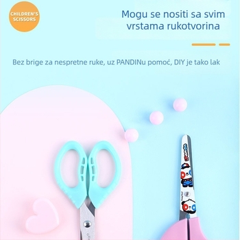 Dječje škare za izradu s okruglim vrhom, plastične ručke, sigurnosne oštrice od nehrđajućeg čelika