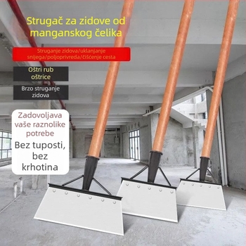 Teška lopata za čišćenje zidova s oštrim rubom od mangan čelika; pogodna za poljoprivredu, kućnu upotrebu i vrtlarstvo; deblja konstrukcija za vanjsko uklanjanje leda i snijega.