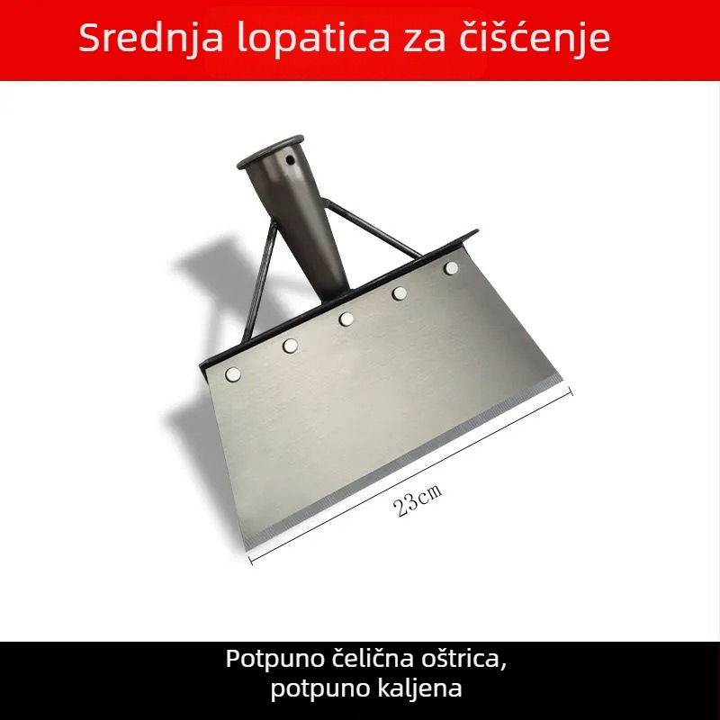 Teška lopata za čišćenje zidova s oštrim rubom od mangan čelika; pogodna za poljoprivredu, kućnu upotrebu i vrtlarstvo; deblja konstrukcija za vanjsko uklanjanje leda i snijega.