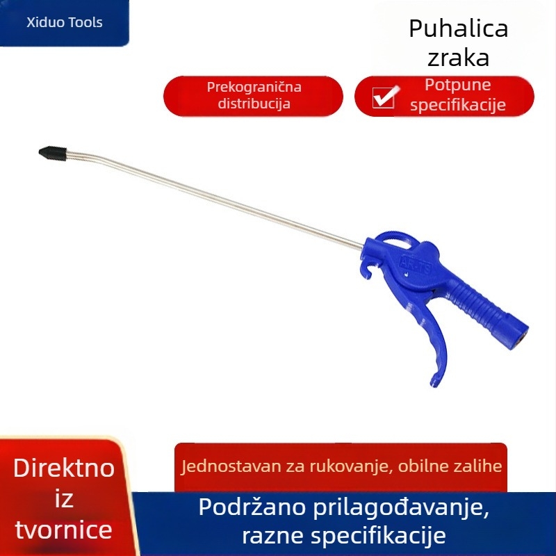 POM dugi plastični visokoučinkoviti pištolj za puhanje prašine, 25 cm, cijev od nehrđajućeg čelika, uklanjanje prašine