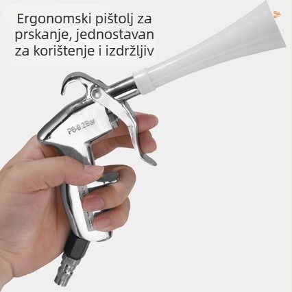 Pneumatski pištolj za puhanje i usisavanje prašine s dvostrukom glavom i zamjenjivim četkastim nastavkom za detailing automobila
