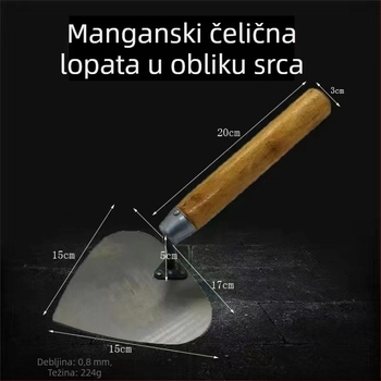 Trokutasti skraper s glavom u obliku breskve, debeli mangan čelik, višenamjenski skraper za malter