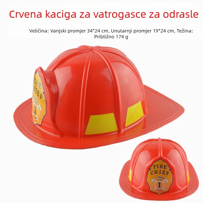 Crvena kaciga vatrogasca za igre uloge, za odrasle