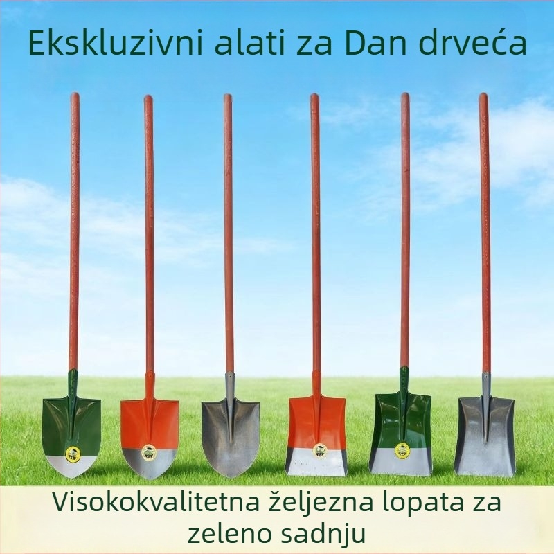 Lopata od mangan čelika s debelim oštrim vrhom za sadnju drveća, vrtlarenje i kućnu upotrebu; pogodna za rad na otvorenome, čišćenje terena i poljoprivrednu upotrebu.
