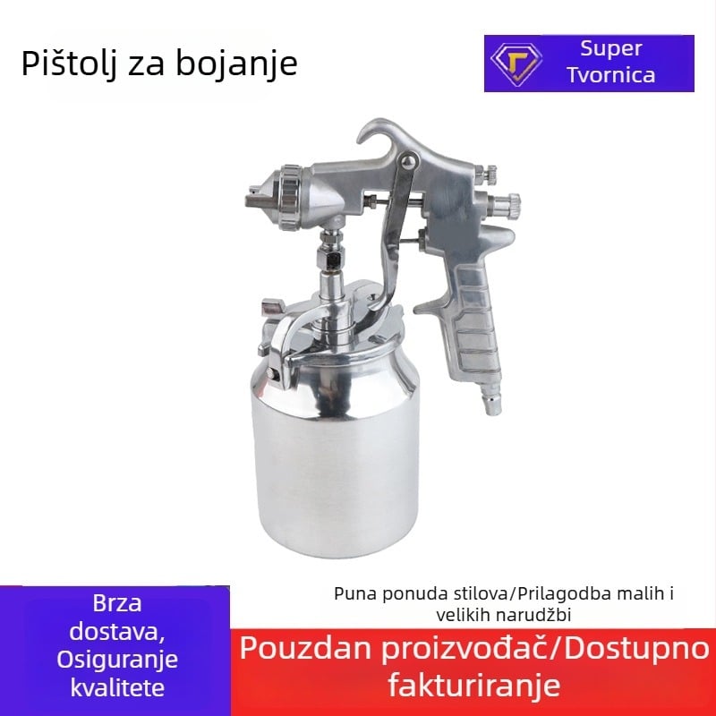 PQ-2 Pneumatijski sprej pištolj za boju s gornjim i donjim spremnikom, za bojanje namještaja i automobila, visoka magla