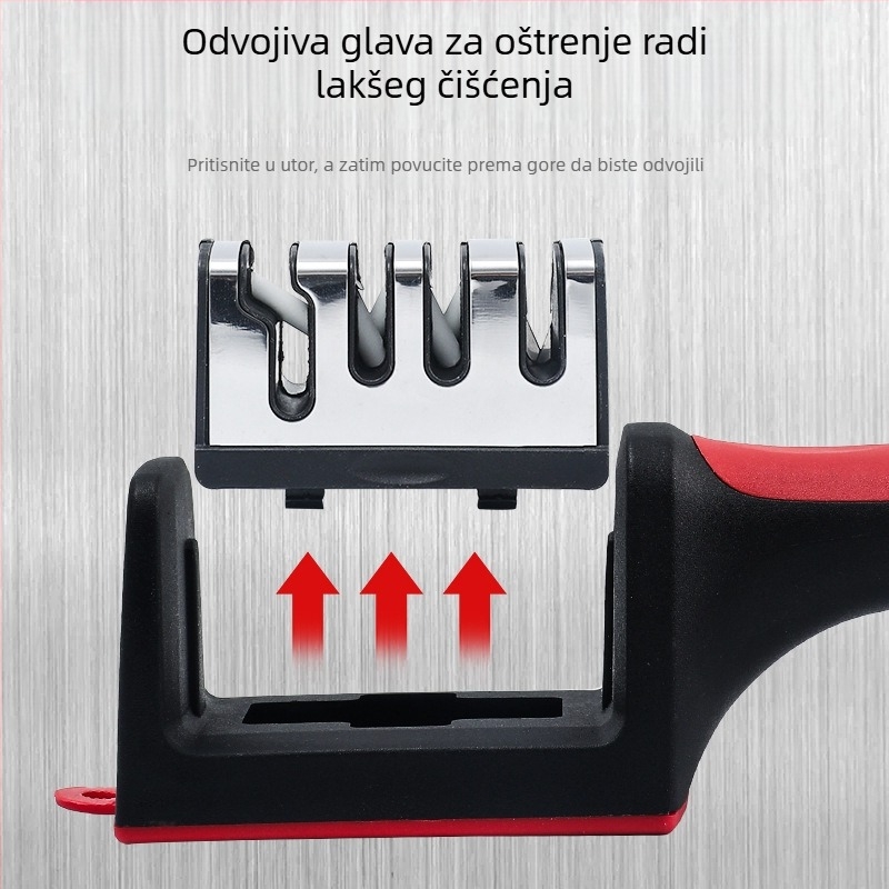 Četverostupan multifunkcionalni oštrivač nože za kućnu upotrebu, kamen za oštrenje, oštrivač nože s fiksnim kutom i kuhinjski nož, potpuno automatsko oštrenje, prenosiv