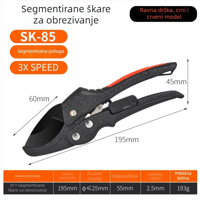 Supersonic Segmentirane škare za obrezivanje s ratchetskim mehanizmom – SK5, vrt za rezanje debelih grana