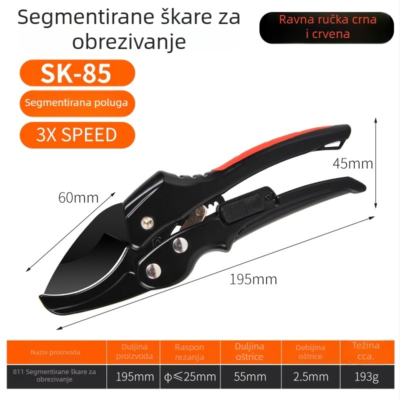 Supersonic Segmentirane škare za obrezivanje s ratchetskim mehanizmom – SK5, vrt za rezanje debelih grana