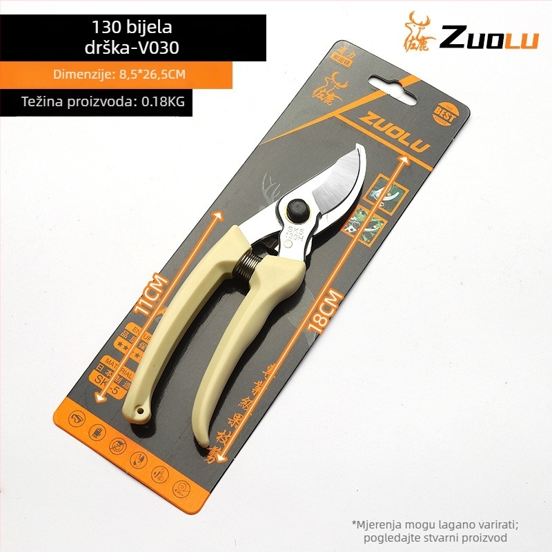 Zuolu SK5 čelik, Model 130 Vrtne škare za rezanje voćnih stabala i bonsaja, kućna upotreba