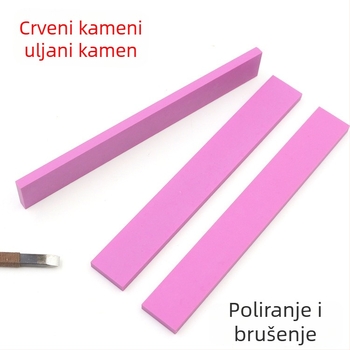 Kamen za oštrenje noževa, tvrdi 3000, crveni uljni kamen, dimenzije 150 × 20 × 5 mm, za rub noža za rezanje