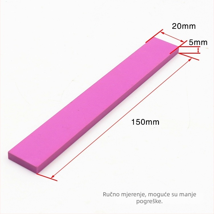Kamen za oštrenje noževa, tvrdi 3000, crveni uljni kamen, dimenzije 150 × 20 × 5 mm, za rub noža za rezanje