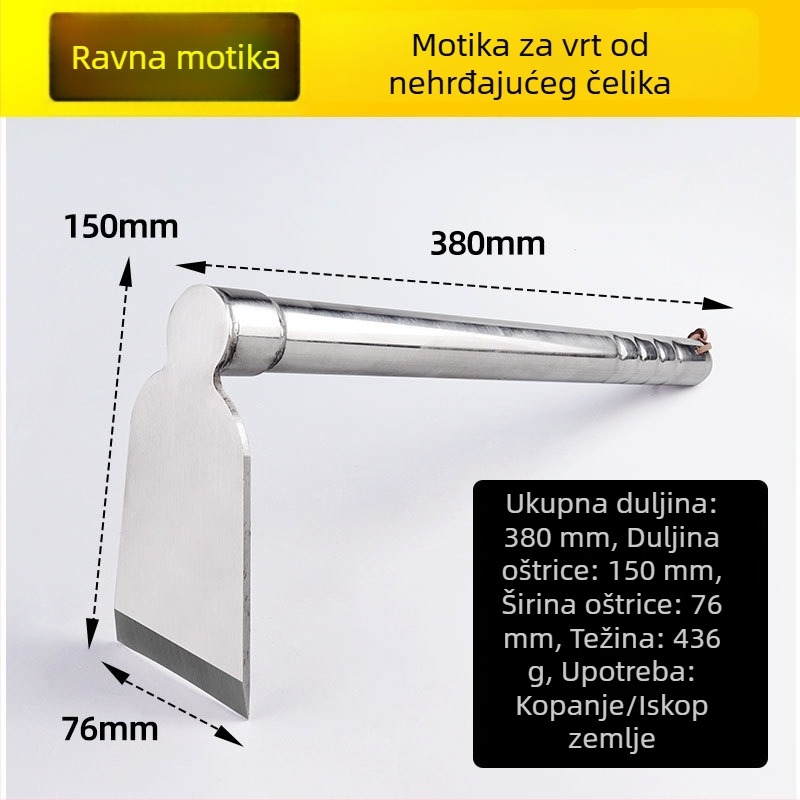 Nehrđajuća čelična vrtna motika za uklanjanje korova i kopanje tla