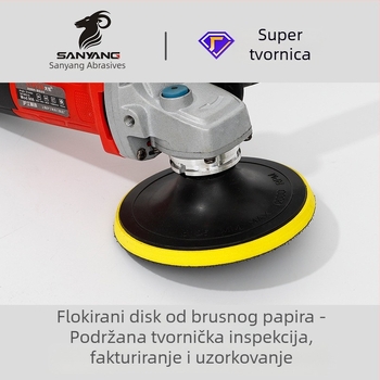 Flokirani brusni disk s ljepivom podlogom za kutnu brusilicu – polirajući disk s plastičnom podlogom