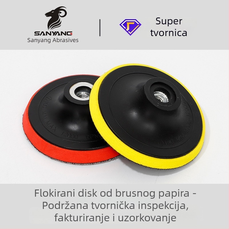 Flokirani brusni disk s ljepivom podlogom za kutnu brusilicu – polirajući disk s plastičnom podlogom
