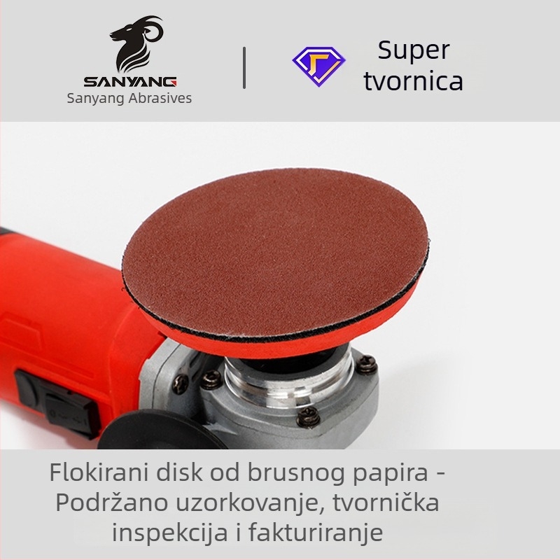 Flokirani brusni disk s ljepivom podlogom za kutnu brusilicu – polirajući disk s plastičnom podlogom