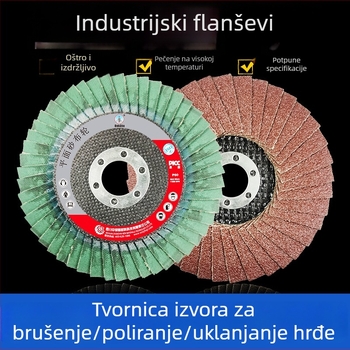 4 inčni plosnati flap wheel s mrežastom zaštitom za brušenje i poliranje, industrijske klase smeđi korund