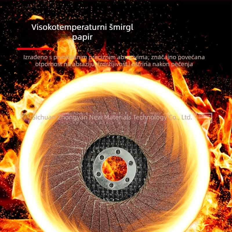 4 inčni plosnati flap wheel s mrežastom zaštitom za brušenje i poliranje, industrijske klase smeđi korund