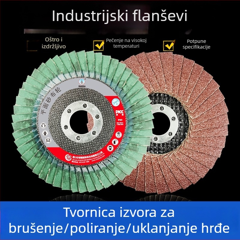 4 inčni plosnati flap wheel s mrežastom zaštitom za brušenje i poliranje, industrijske klase smeđi korund