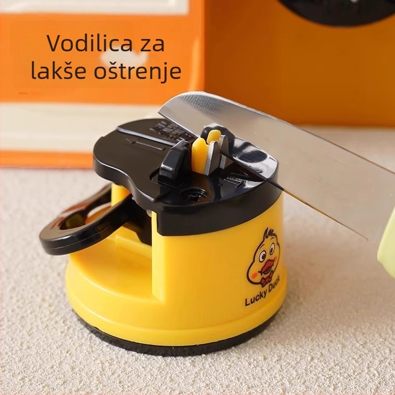 Little Yellow Duck oštrač noževa s bazom usisavanja, za kuhinjske noževe i škarice