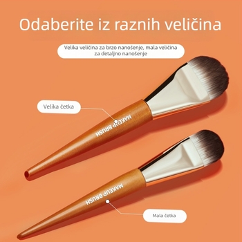 Gecomo ultra-tanka četka za temeljni puder, s proširenom jezičastom glavom, besprijekoran korektor, plosnat vrh, mekana vlakna, drvena drška, duljina 16,5 cm