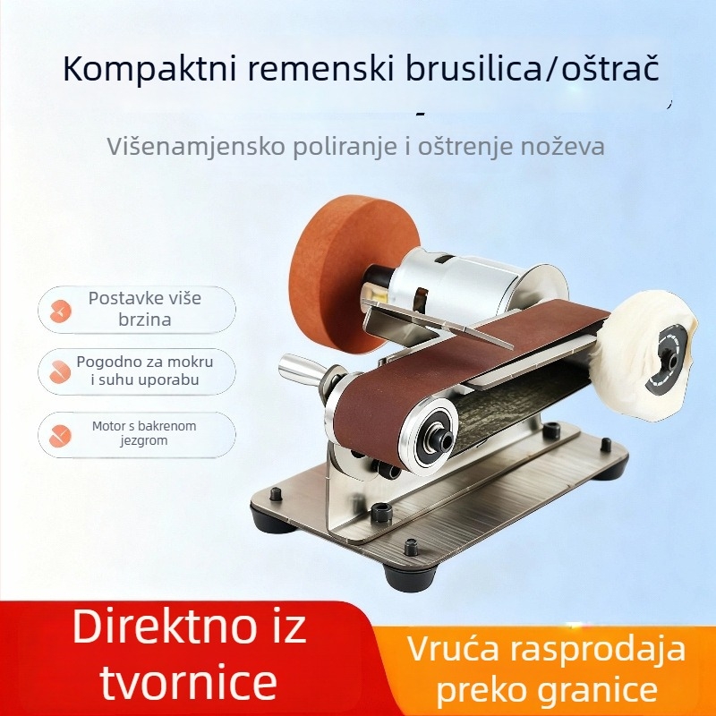 Mini električna brusilica s remenom – stolna, kućna višestruka mikro brusilica za DIY
