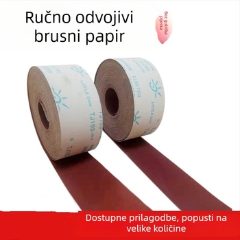 TJ103 Ručno trgajuća brusna tkanina u roli – mekana brusna tkanina s smeđim korundom, za drvo, namještaj i metal