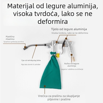 Pištolj za usisavanje i izduvavanje od aluminijske legure, dvostruka namjena, pneumatski alat za uklanjanje prašine