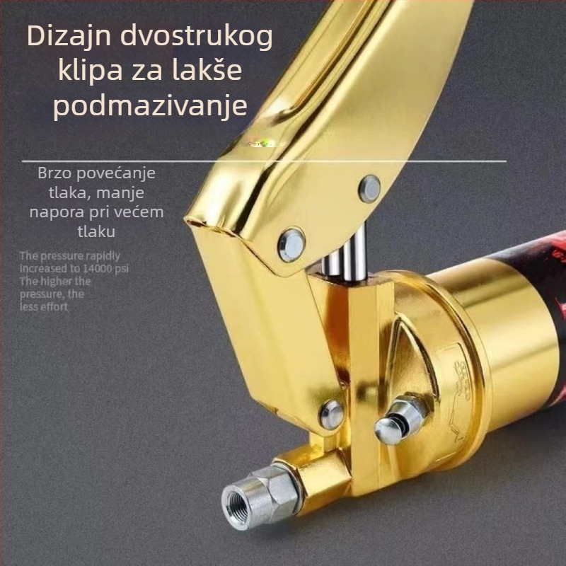 Profesionalna pištolj za podmazivanje visokim tlakom, teška konstrukcija, s jednom i dvostrukom šipkom, kapacitet 800cc, ručni alat za podmazivanje