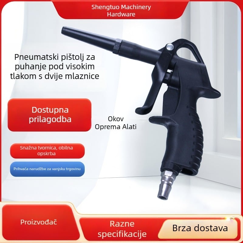 Visokotlačni pneumatski pištolj za izduvavanje prašine za čišćenje automobila, produženi zračni pištolj s funkcijom raspršivanja vode