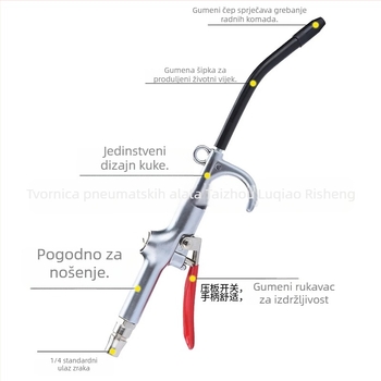 Okretni pravolinijski tip aluminijski pištolj za puh prašine s kukom