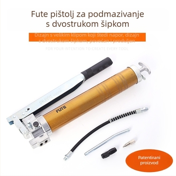 FUTE industrijske klase ručni pištolj za mazivo, proziran dizajn s dvostrukom šipkom, visok i nizak tlak