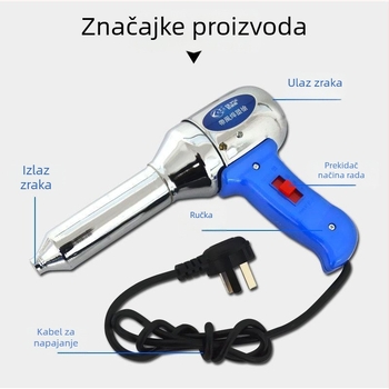 Pistol za zavarivanje plastike toplim zrakom, kompaktni kućni model s podesive temperaturom, za automobilsku plastiku